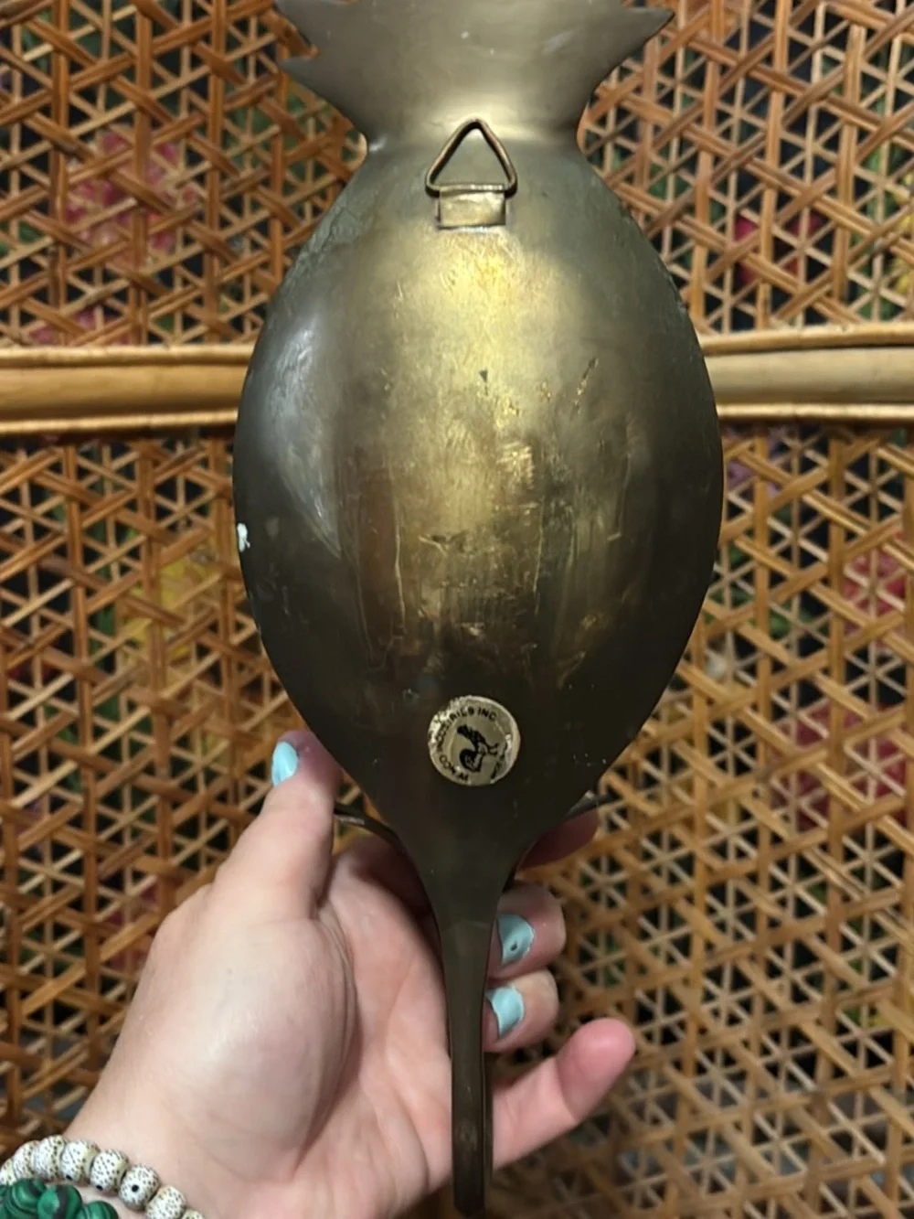 Decorative Metal Pineapple Accent in Antique Bronze